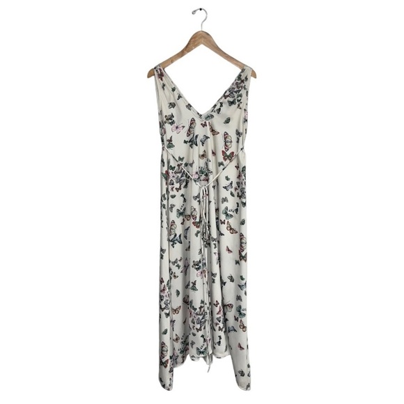 Josa Tulum Dress One Size‎ Fits Most Ivory Butterfly Print Beach  Cover V-neck - Picture 1 of 12